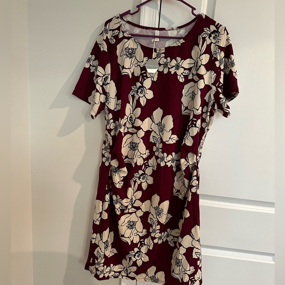 Floral Burgundy Dress